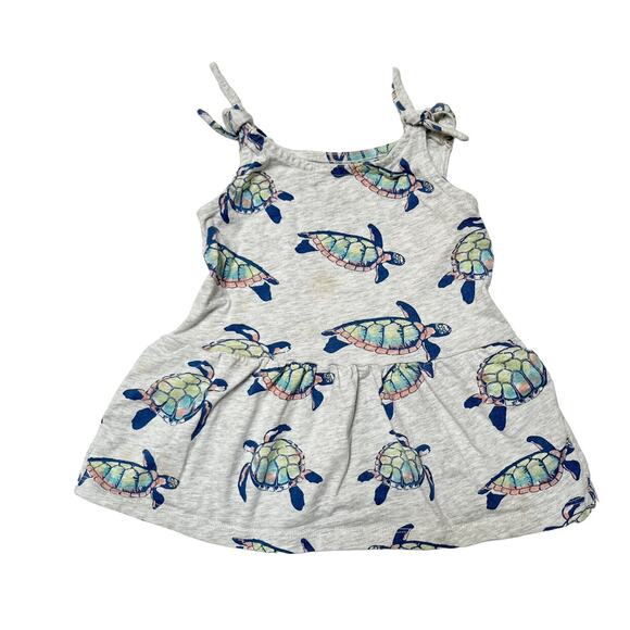 Tea Collection Turtles Tie Shoulder Dress Size 12m - Picture 1 of 7